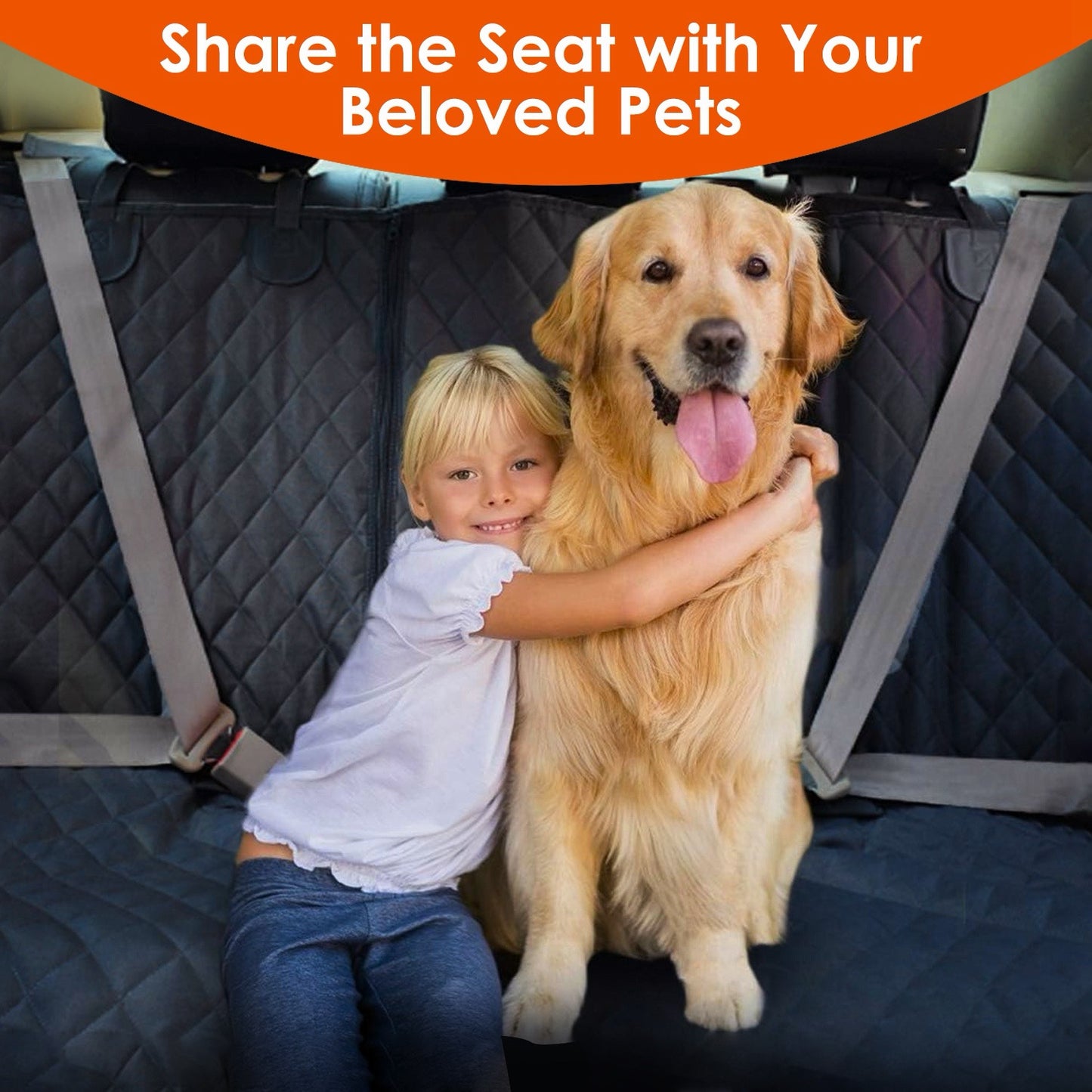 Waterproof Dog Car Seat Cover for Cars & SUVs | Non-Slip Back Seat Protector